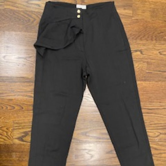 Clearout-Sandro one side peplum style black pants (3/4 length) size 36 - Picture 3 of 9